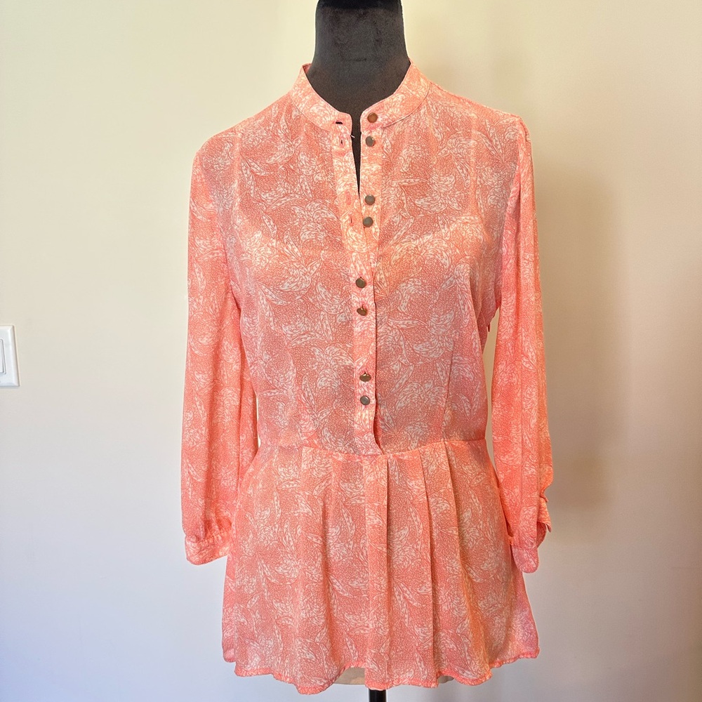 Forever 21 Peach Patterned Blouse
